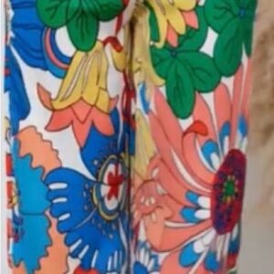 SHEIN Multicolor Floral Boot Cut Pants - Blue, Green, Pink, Yellow